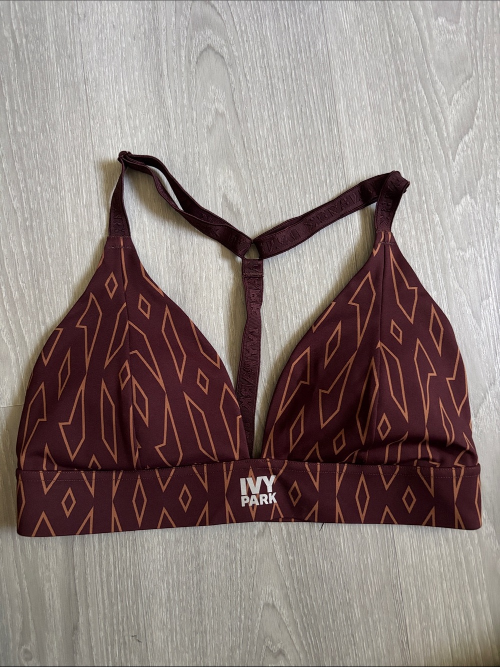 IVY PARK Maroon Geometric Racerback Bralette